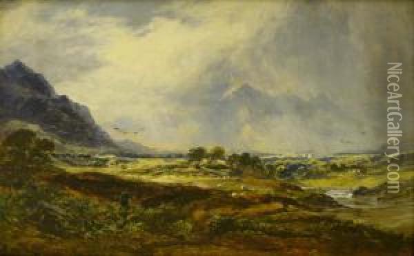 Skiddaw, Cumberland Oil Painting - George Blackie Sticks