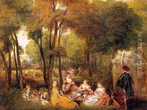 The Champs-Elysees 1719 Oil Painting - Jean-Antoine Watteau