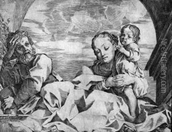Die Hl. Familie Unter Dem Bogen Oil Painting - Lodovico Carracci