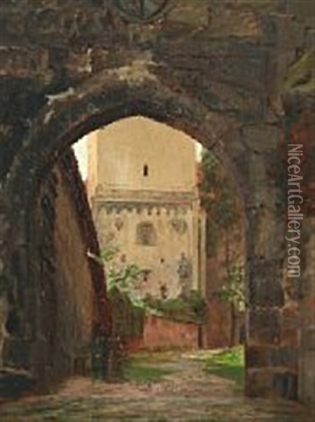 The Gate Of Ravello Oil Painting - Niels (Anders) Bredal