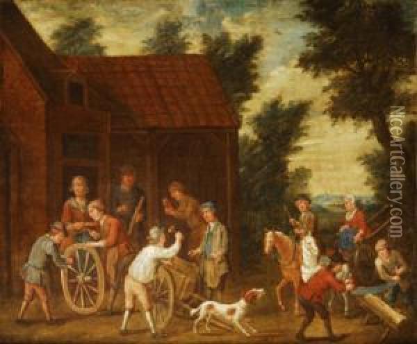Escena De Genero Oil Painting - Jan Jozef, the Younger Horemans