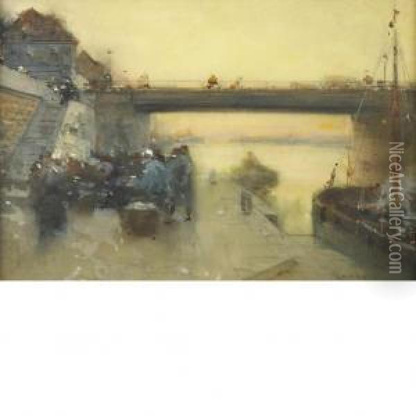 Return Of The Fisherman To Boulogne Oil Painting - Luigi Loir