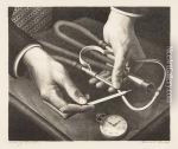 Family Doctor<</b> Oil Painting - Grant Wood
