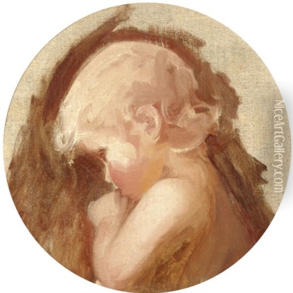 William George Spencer Cavendish, 6th Duke Of Devonshire When A Child (study) Oil Painting - George Romney