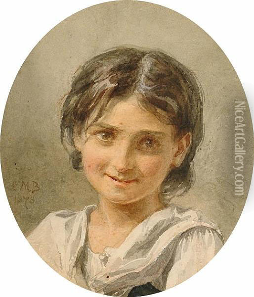 Portrait Of An Italian Girl Oil Painting - Cecilia Melanie Beresford