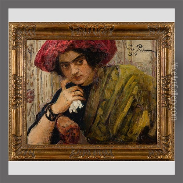 Portrait Of Isaak Brodsky's Sister Oil Painting - Ilya Repin