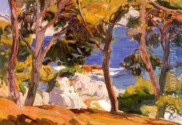 Coast of Santa Cristina, Lloret de Mar Oil Painting - Joaquin Sorolla Y Bastida