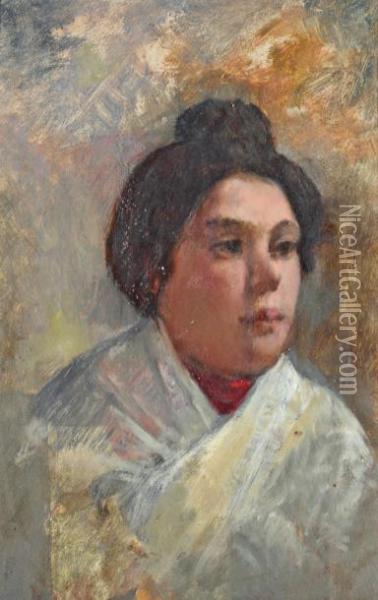 Portrait De Femme Oil Painting - Francisco Arasa