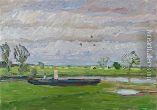 Maitag In Den Wummewiesen Oil Painting - Otto Modersohn