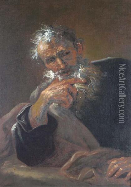 Portrait Of A Philosopher Oil Painting - Pieter Jan Brandl