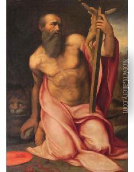 San Gerolamo Penitente Oil Painting - Girolamo Muziano