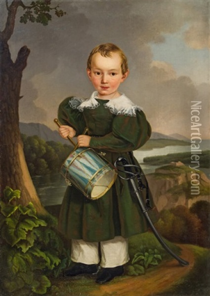 Kinderportrat Erzherzog Albrecht Von Osterreich (1817-1895) Oil Painting - Johann Nepomuk Ender