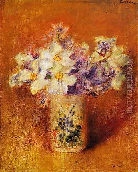 Flowers In A Vase6 Oil Painting - Pierre Auguste Renoir