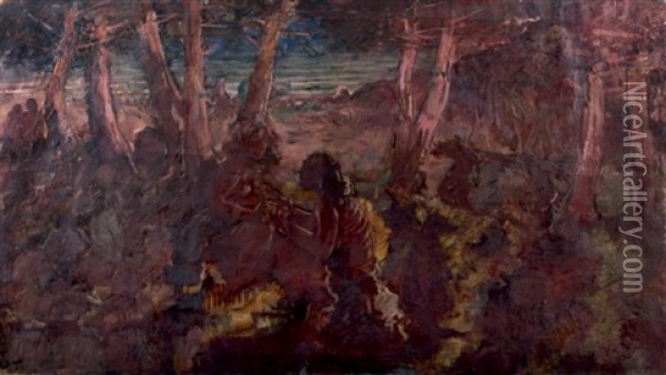 Dans Les Bois Oil Painting - Konstantin Kuznetsov