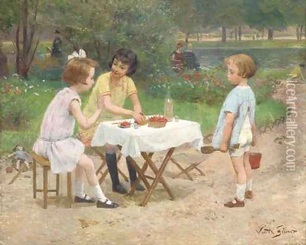 Playtime in the park Oil Painting - Victor-Gabriel Gilbert