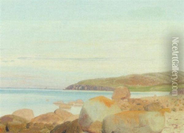 Bornholmsk Kyst Ved Vang Oil Painting - Vilhelm Peter Karl Kyhn