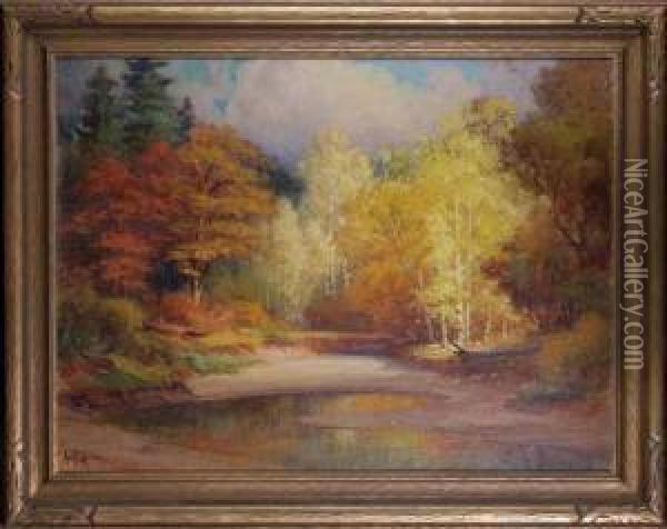 Autumn In Yosemite. Oil Painting - Arthur William Best