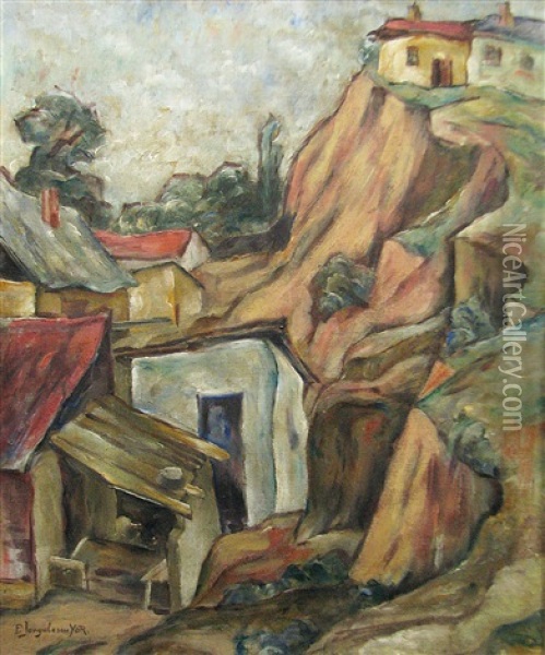 Ravine At Balcic Oil Painting - Petre Iorgulescu Yor