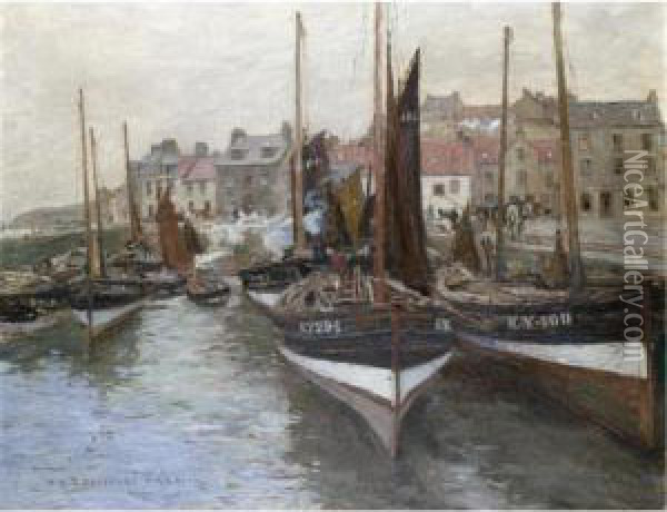 Pittenweem Harbour Oil Painting - Robert Mcgown Coventry
