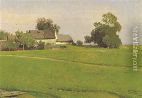 Landschaft Bei Drosendorf Oil Painting - Ferdinand Brunner
