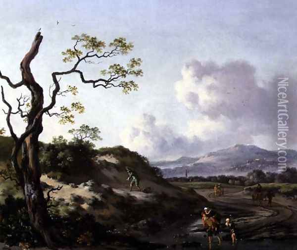 A Landscape with Travellers Oil Painting - Jan Wynants