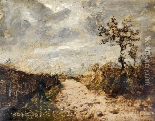 Chemin En Hiver Oil Painting - Louis-Hilaire Carrand