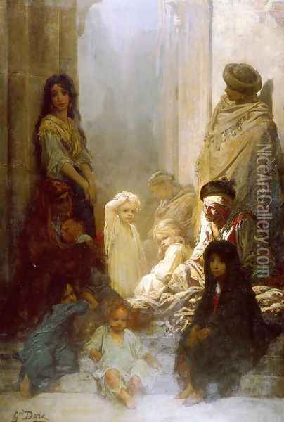 La Siesta (Siesta (Memories of Spain)) (or Souvenir D'Espagne) Oil Painting - Gustave Dore