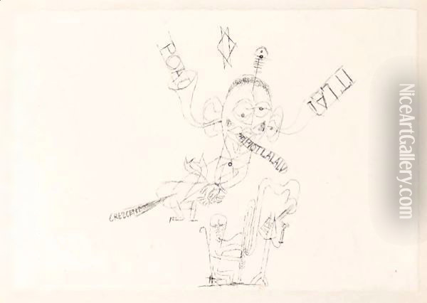 Der Fagottist (The Bassoonist) Oil Painting - Paul Klee