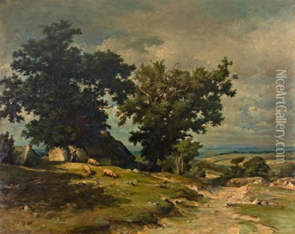 Le Gardien De Cochons Oil Painting - Auguste Boulard Jr.