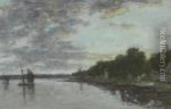 Hopital-camfrout. Le Rivage Oil Painting - Eugene Boudin