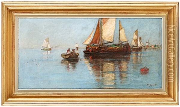 Batar Pa Redden, Medelhavet Oil Painting - Wilhelm von Gegerfelt