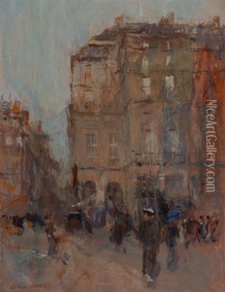 A Gray Day In Paris Oil Painting - Edwin Scott