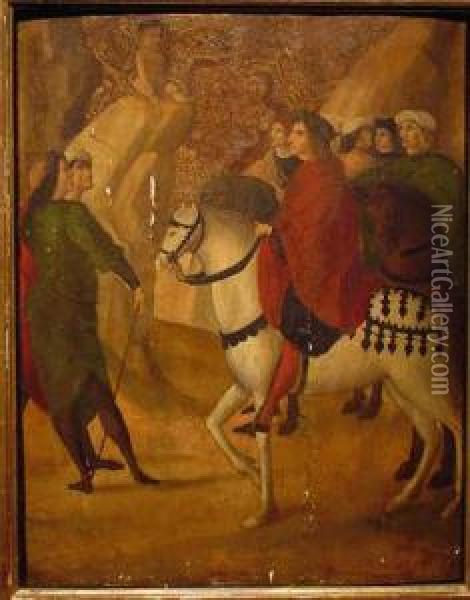 St. Bartholomew Discovering The Infant Christ Oil Painting - Tamara Master