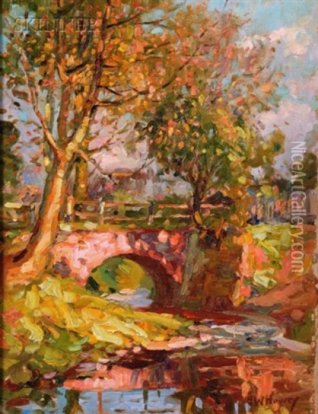 Autumn On The River Oil Painting - John William Howey
