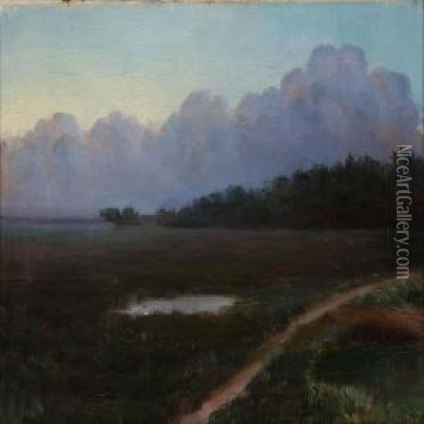 Evening Landscape Oil Painting - Marie Von Baselli
