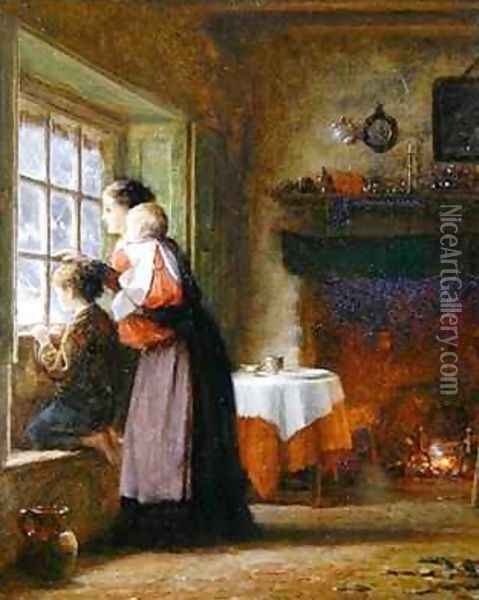 An Anxious Time Oil Painting - Frederick Daniel Hardy