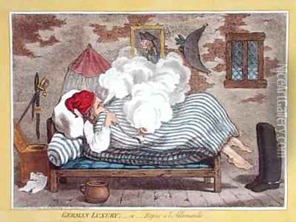 German Luxury or Repos a lAllemand Oil Painting - James Gillray