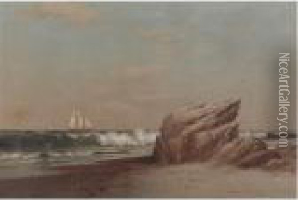 September Afternoon Cape Ann Coast Oil Painting - Warren W. Sheppard