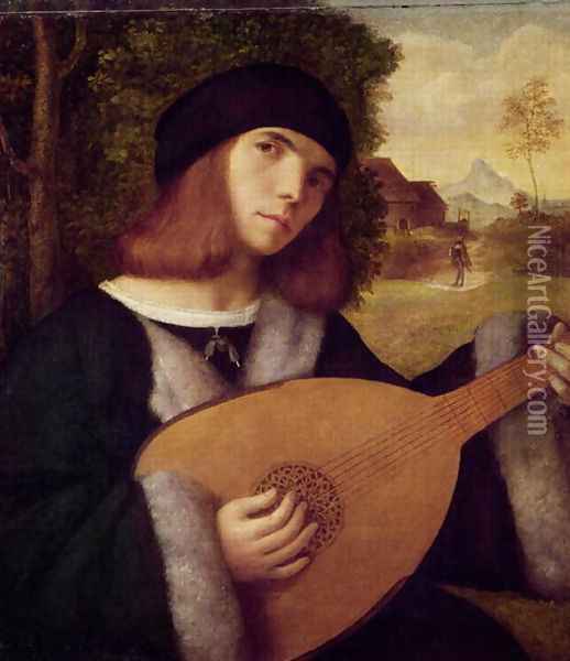 The Lute Player Oil Painting - Cariani