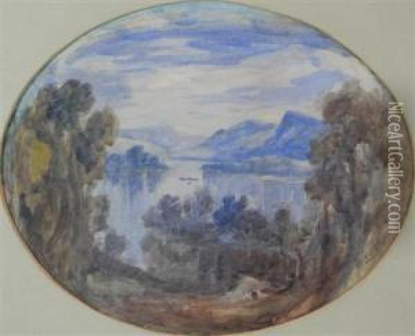 Loch Scene Oil Painting - John Crawford Wintour