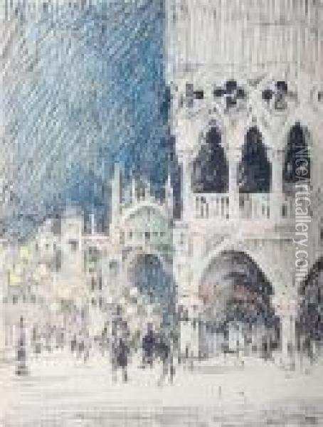 St Mark's Square And The Doge's Palace,venice Oil Painting - William Walcot