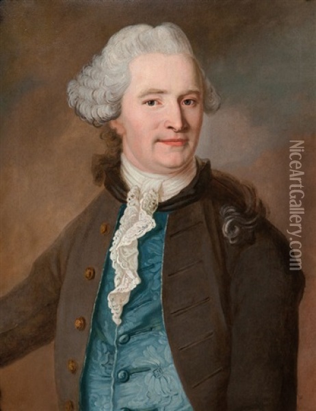 Portrait Of A Gentleman, Traditionally Identifed As Johann Friedrich Struensee Oil Painting - Carl Gustav Pilo