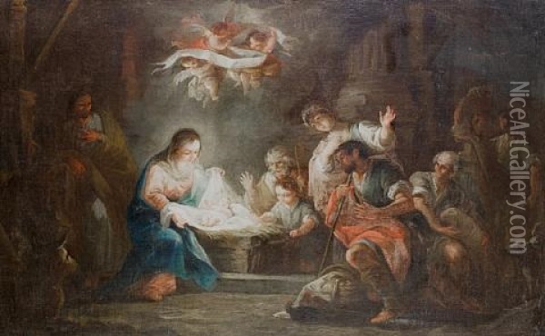 The Adoration Of The Shepherds Oil Painting - Mariano Salvador de Maella