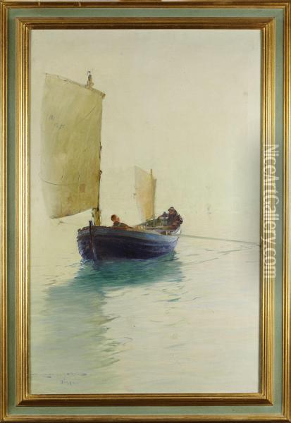 Segelskuta Oil Painting - Arvid Johansson