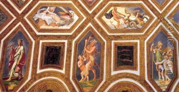 Ceiling decoration (detail) Oil Painting - Giulio Romano (Orbetto)