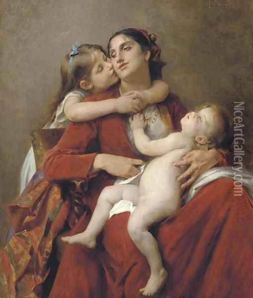 Maternal Love Oil Painting - Leon-Jean-Basile Perrault