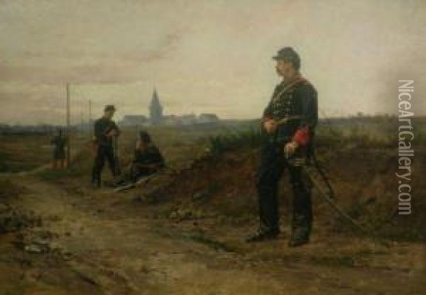 The Sentry Oil Painting - Etienne Prosper Berne-Bellecour