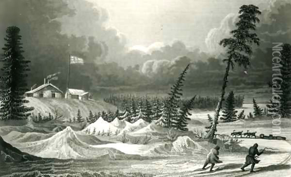 Winter View of Fort Franklin Oil Painting - Sir George Back