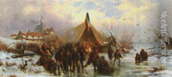Wintervergnugen Oil Painting - Friedrich Josef Nicolai Heydendahl