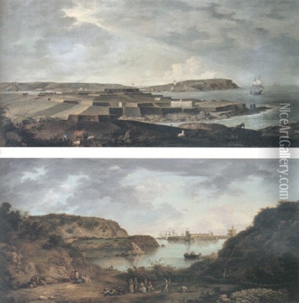 St. Philips Castle, Port Mahon, Minorca Oil Painting - Anton Schranz